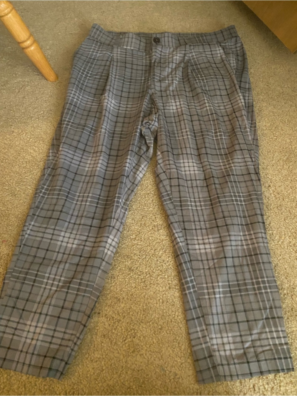 Torrid Gray Plaid Relaxed Tapered Ankle Pants Size 14 Elastic Waist